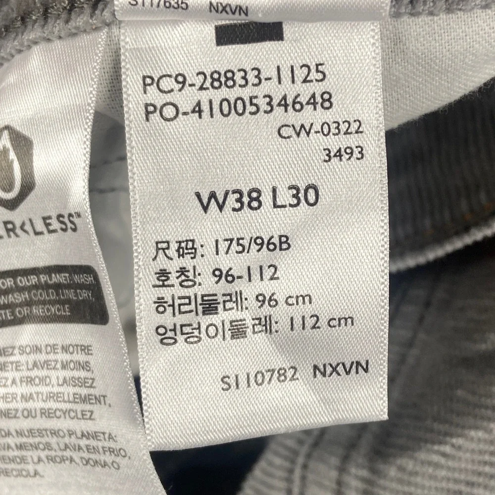Levis 512 Corduroy Jeans Mens 38x30 Gray Denim Slim Taper Workwear Cotton Blend